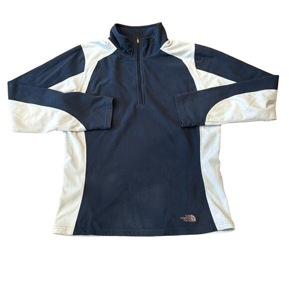 The North Face Women's TKA100 Fleece Quarter Zip Pullover Teal Light Blue Size L - Picture 1 of 7
